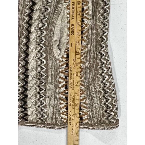 J Jill Cardigan Sweater Size Small Wool Alpaca Brown Neutrals Stripe Open Front - Picture 6 of 6